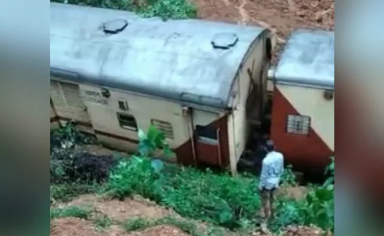 Train Hit By Landslide After Massive Rain, Goes Off Tracks In Goa:
