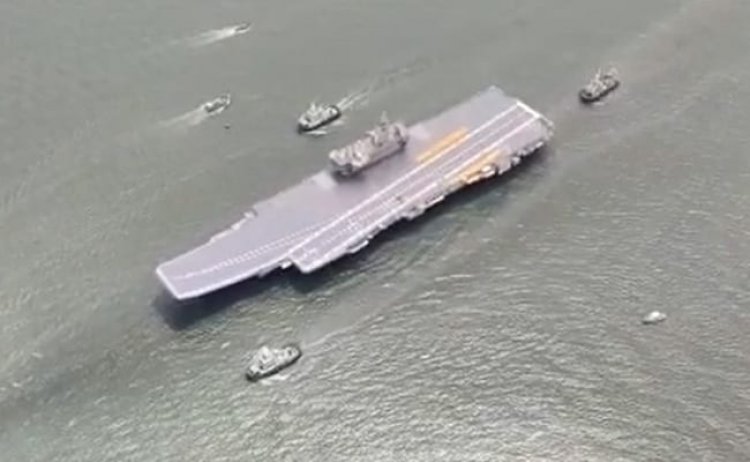 First Made-In-India Aircraft Carrier Vikrant Sets Sail For Maiden Trials